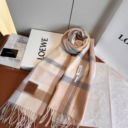Replica Loewe Reversible Cashmere Scarf with Checkered Pattern 30 x 180cm Pink Clone Cheap