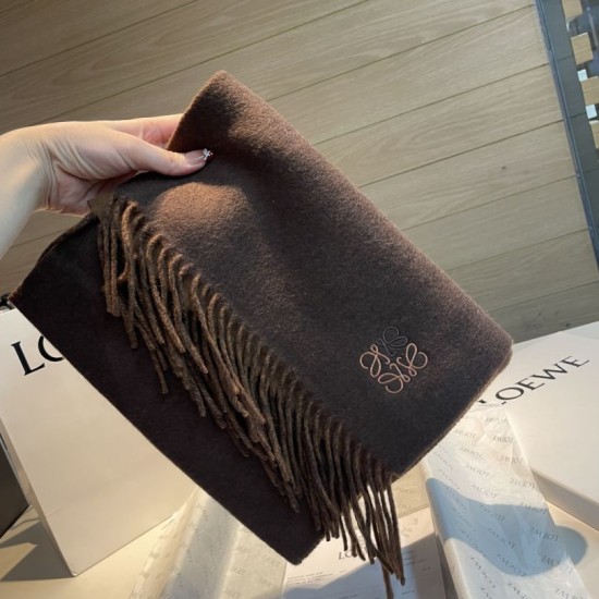 Replica Loewe Reversible Cashmere Scarf 30 x 180cm Brown Clone Cheap
