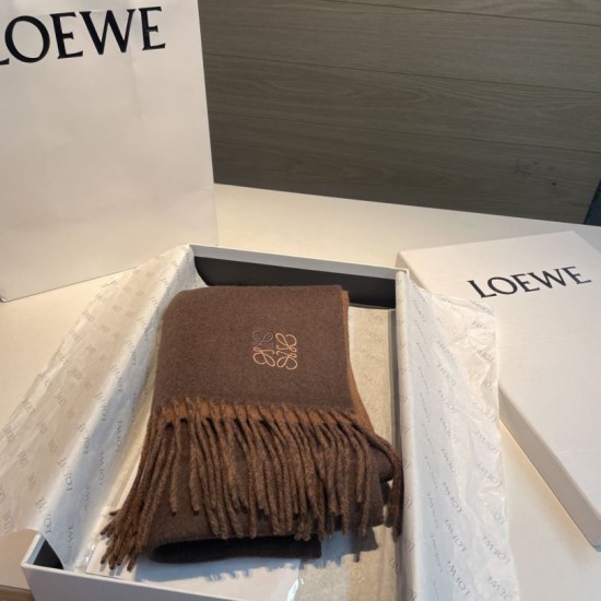 Replica Loewe Reversible Cashmere Scarf 30 x 180cm Brown Clone Cheap