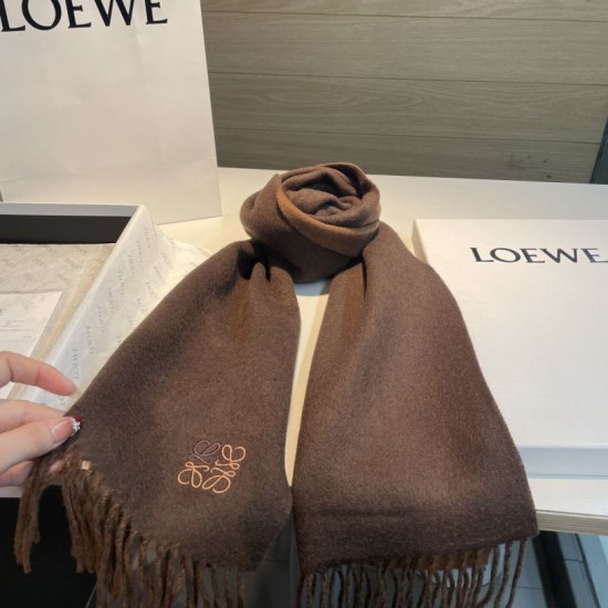 Replica Loewe Reversible Cashmere Scarf 30 x 180cm Brown Clone Cheap