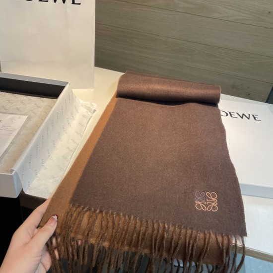 Replica Loewe Reversible Cashmere Scarf 30 x 180cm Brown Clone Cheap
