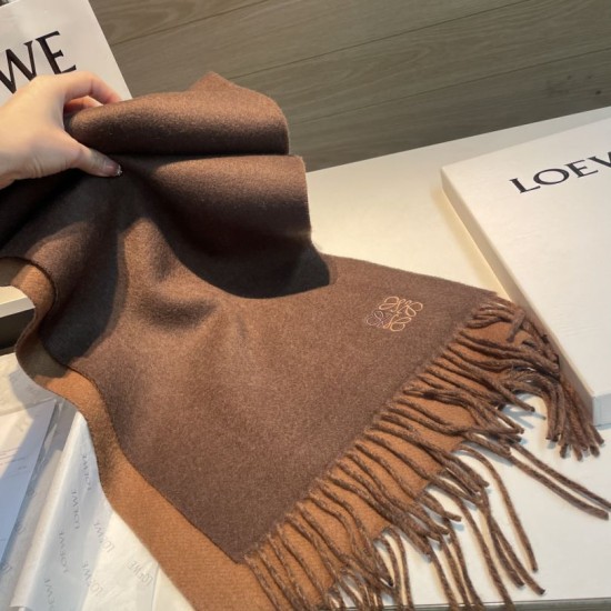 Replica Loewe Reversible Cashmere Scarf 30 x 180cm Brown Clone Cheap
