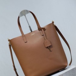 Replica YSL Saint Laurent Toy North/South Vertical Tote Bag Brown Clone Cheap