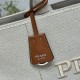 Replica Prada Jardinière Extra Large Cotton Canvas Tote Bag Beige Clone Cheap