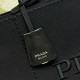 Replica Prada Jardinière Extra Large Cotton Canvas Tote Bag Black Clone Cheap