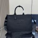 Replica Prada Jardinière Extra Large Cotton Canvas Tote Bag Black Clone Cheap
