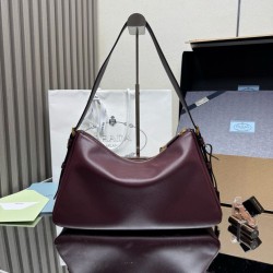 Replica Prada Aimée Medium Crossbody Bag Burgundy Clone Cheap