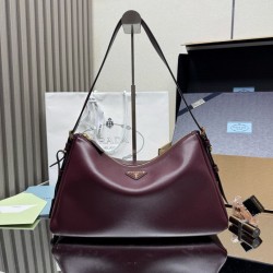Replica Prada Aimée Medium Crossbody Bag Burgundy Clone Cheap