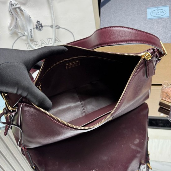Knockoff Prada Aimée Medium Crossbody Bag Burgundy Fake Sale Online Replica Prada Aimée Medium Crossbody Bag Burgundy Clone Cheap