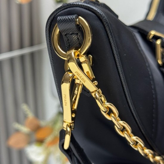 Knockoff Prada Re-Nylon Demi-Lune Crossbody Bag 1BH222 Black Fake Sale Online Replica Prada Re-Nylon Demi-Lune Crossbody Bag 1BH222 Black Clone Cheap