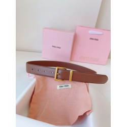 Replica Miu Miu 35mm Gold-Tone Buckle Belt Brown Clone Cheap