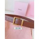Replica Miu Miu 35mm Gold-Tone Buckle Belt Brown Clone Cheap