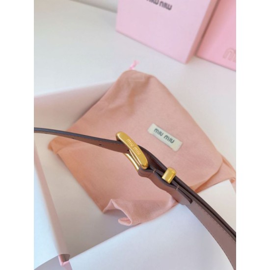 Replica Miu Miu 35mm Gold-Tone Buckle Belt Brown Clone Cheap