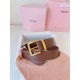Replica Miu Miu 35mm Gold-Tone Buckle Belt Brown Clone Cheap
