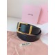 Replica Miu Miu 35mm Gold-Tone Buckle Belt Black Clone Cheap