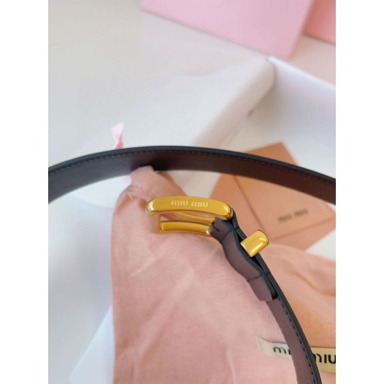 Replica Miu Miu 35mm Gold-Tone Buckle Belt Black Clone Cheap
