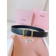 Replica Miu Miu 35mm Gold-Tone Buckle Belt Black Clone Cheap