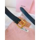 Replica Miu Miu 35mm Gold-Tone Buckle Belt Black Clone Cheap