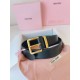 Replica Miu Miu 35mm Gold-Tone Buckle Belt Black Clone Cheap