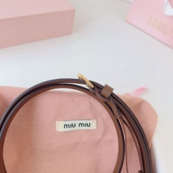 Replica Miu Miu 15mm Gold-Tone Buckle Belt Brown Clone Cheap