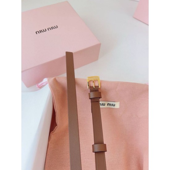 Knockoff Miu Miu 15mm Gold-Tone Buckle Belt Brown Fake Sale Online Replica Miu Miu 15mm Gold-Tone Buckle Belt Brown Clone Cheap