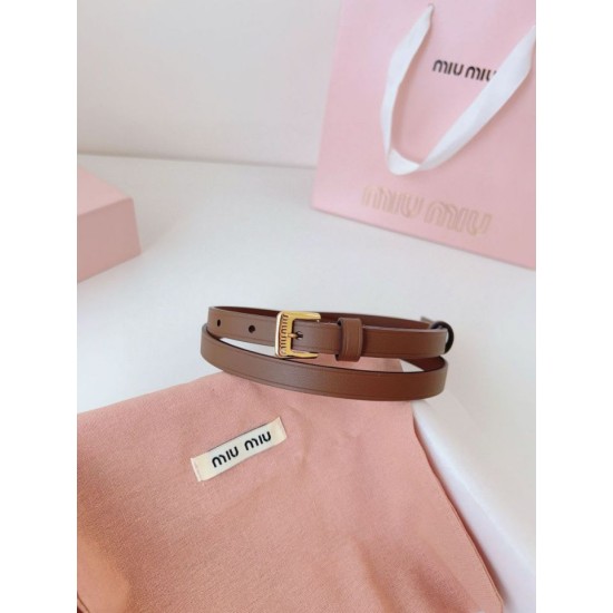 Knockoff Miu Miu 15mm Gold-Tone Buckle Belt Brown Fake Sale Online Replica Miu Miu 15mm Gold-Tone Buckle Belt Brown Clone Cheap