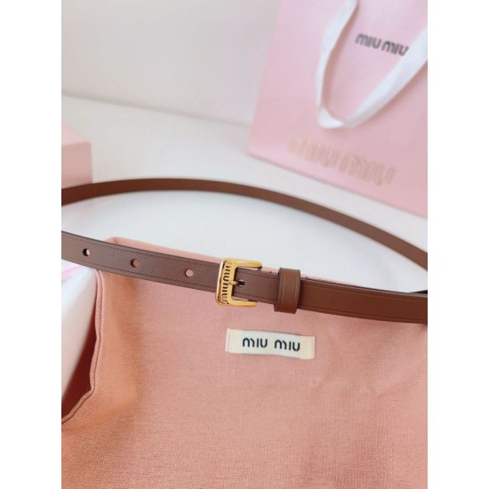 Knockoff Miu Miu 15mm Gold-Tone Buckle Belt Brown Fake Sale Online Replica Miu Miu 15mm Gold-Tone Buckle Belt Brown Clone Cheap