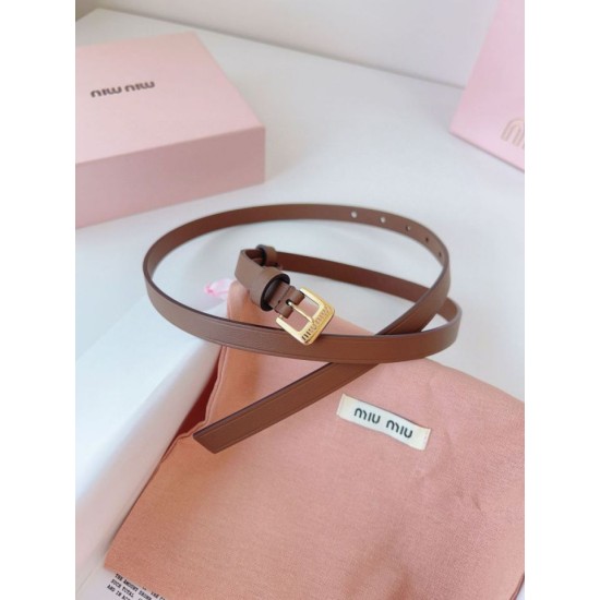 Knockoff Miu Miu 15mm Gold-Tone Buckle Belt Brown Fake Sale Online Replica Miu Miu 15mm Gold-Tone Buckle Belt Brown Clone Cheap