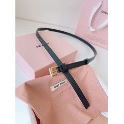 Replica Miu Miu 15mm Gold-Tone Buckle Belt Black Clone Cheap