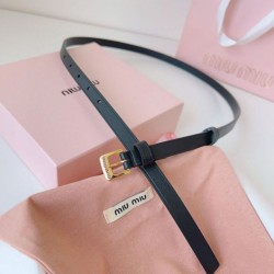 Replica Miu Miu 15mm Gold-Tone Buckle Belt Black Clone Cheap