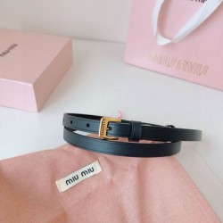 Replica Miu Miu 15mm Gold-Tone Buckle Belt Black Clone Cheap