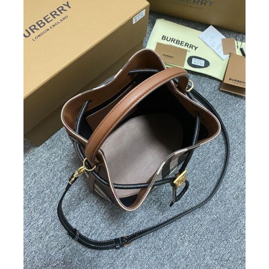 Replica Burberry Small TB Bucket Bag Coffee Clone Cheap