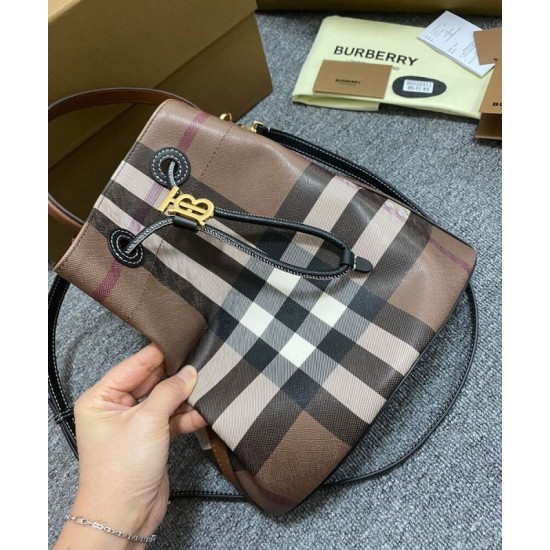Replica Burberry Small TB Bucket Bag Coffee Clone Cheap