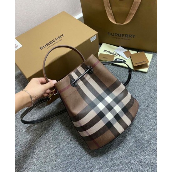 Replica Burberry Small TB Bucket Bag Coffee Clone Cheap