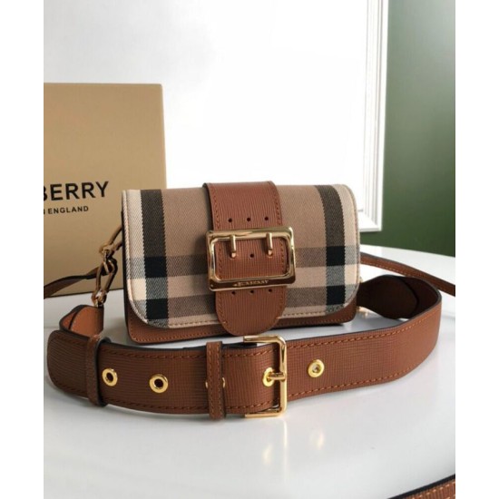 Replica Burberry Small Buckle Crossbody Bag Coffee Clone Cheap