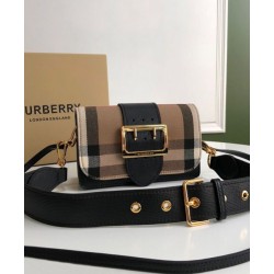 Replica Burberry Small Buckle Crossbody Bag Black Clone Cheap