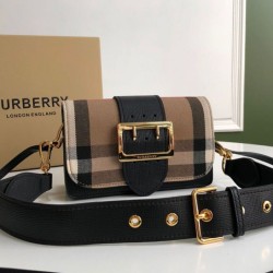 Replica Burberry Small Buckle Crossbody Bag Black Clone Cheap