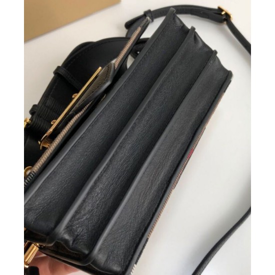 Replica Burberry Small Buckle Crossbody Bag Black Clone Cheap