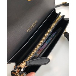 Replica Burberry Small Buckle Crossbody Bag Black Clone Cheap