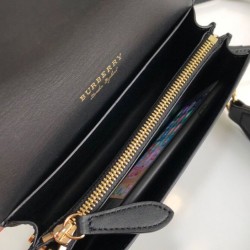 Replica Burberry Small Buckle Crossbody Bag Black Clone Cheap