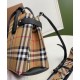 Replica Burberry Small Banner Vintage Check Tote Bag Black Clone Cheap