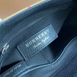 Replica Burberry Small Banner Vintage Check Tote Bag Black Clone Cheap