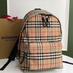 Replica Burberry Check Backpack Apricot Clone Cheap