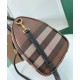 Replica Burberry Medium Check Bowling Bag Brown Clone Cheap