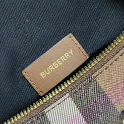 Replica Burberry Medium Check Bowling Bag Brown Clone Cheap