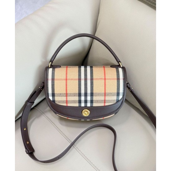 Replica Burberry Highlands Crossbody Bag Dark Coffee Clone Cheap