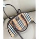 Replica Burberry Canvas Highlands Bowling Handbag Dark Coffee Clone Cheap