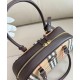 Replica Burberry Canvas Highlands Bowling Handbag Dark Coffee Clone Cheap