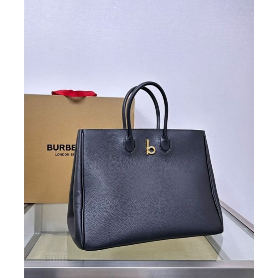 Replica Burberry Medium Rocking Horse Tote Bag Black Clone Cheap