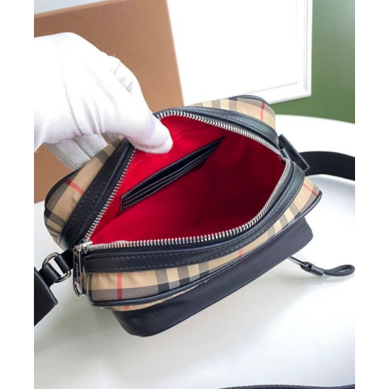 Replica Burberry Vintage Check Crossbody Bag Apricot Clone Cheap
